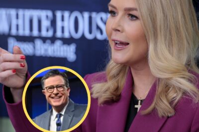 🎭 Colbert’s Worst Nightmare? Karoline Leavitt Crashes the Show and Sparks Unscripted Meltdown on Live TV!